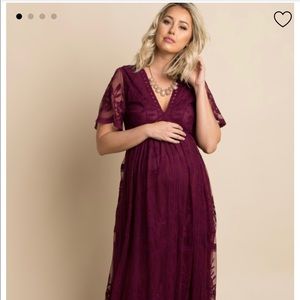 PinkBlush Maternity Lace Maxi Dress